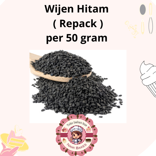 

( REPACK ) per 50 gr Biji Wijen Hitam Mentah Black Sessame Raw