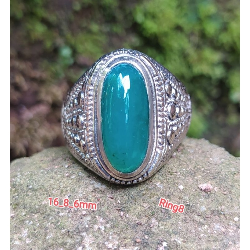 cincin batu akik ijo garut original material ci sanggiri berkualitas siap pakai