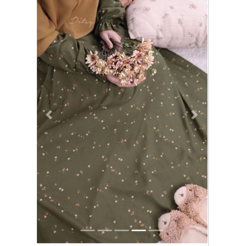 GAMIS DITSY/HOMEDRESS DITSY/NIGHT GOWN DITSY EDISI BULAN AGUSTUS 2024 WINSLIE DARK OLIVE SIZE L