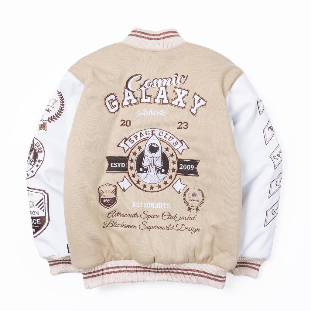 cuci gudang varsity jacket exlusive blackseven cosmic galaxy - limited edition - cosmic