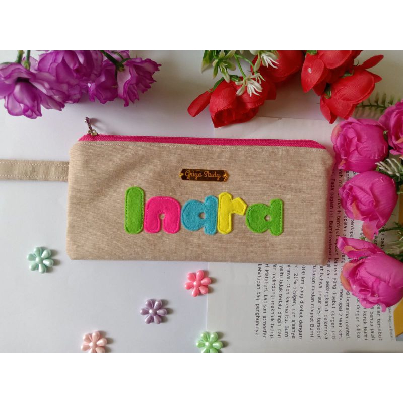 

pouch tempat pensil nama custom