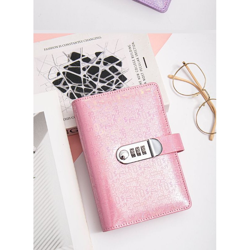 

HJK Binder Budgeting Aesthetic Motif Hologram Numerik Angka Pengunci Password Keuangan Tabungan