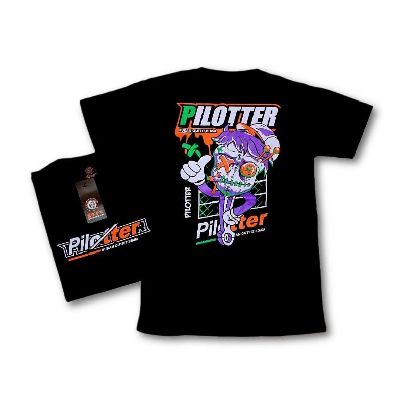 Kaos Atasan Anak Tanggung Motif Pilotter Bukan Outfit Biasa Warna Hitam