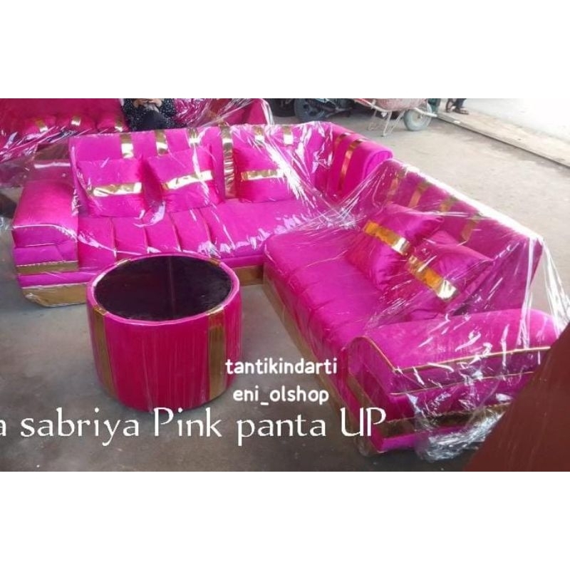 SOFA L LIS SABRIYA PINK FANTA, ABU, BEBAS PILIH WARNA