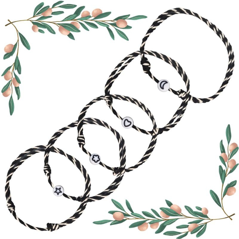 Gelang Tangan Tridatu Hitam Putih Pekat Polos/Motif, Gelang Tridatu Tradisional Khas Bali, Gelang Tr