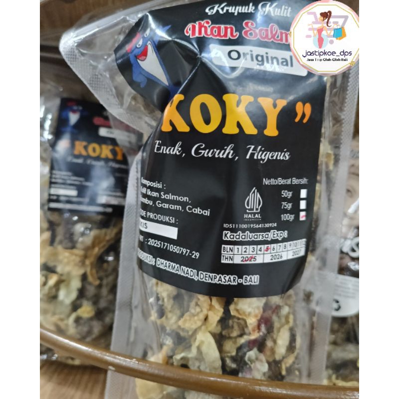 

KERUPUK KULIT IKAN SALMON "KOKY" 100gr ANEKA RASA KHAS BALI ENAK + FREE BUBBLE WRAP