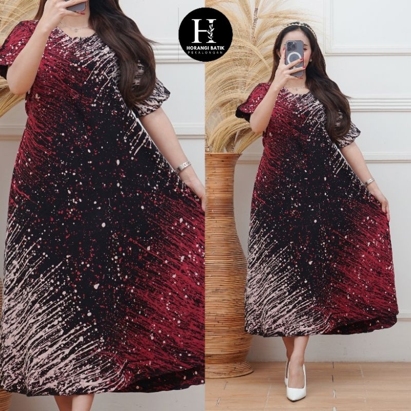 [Horangi Batik] Daster batik cap asli Pekalongan bahan Twill rayon premium Busui friendly Ld 110 Pb 