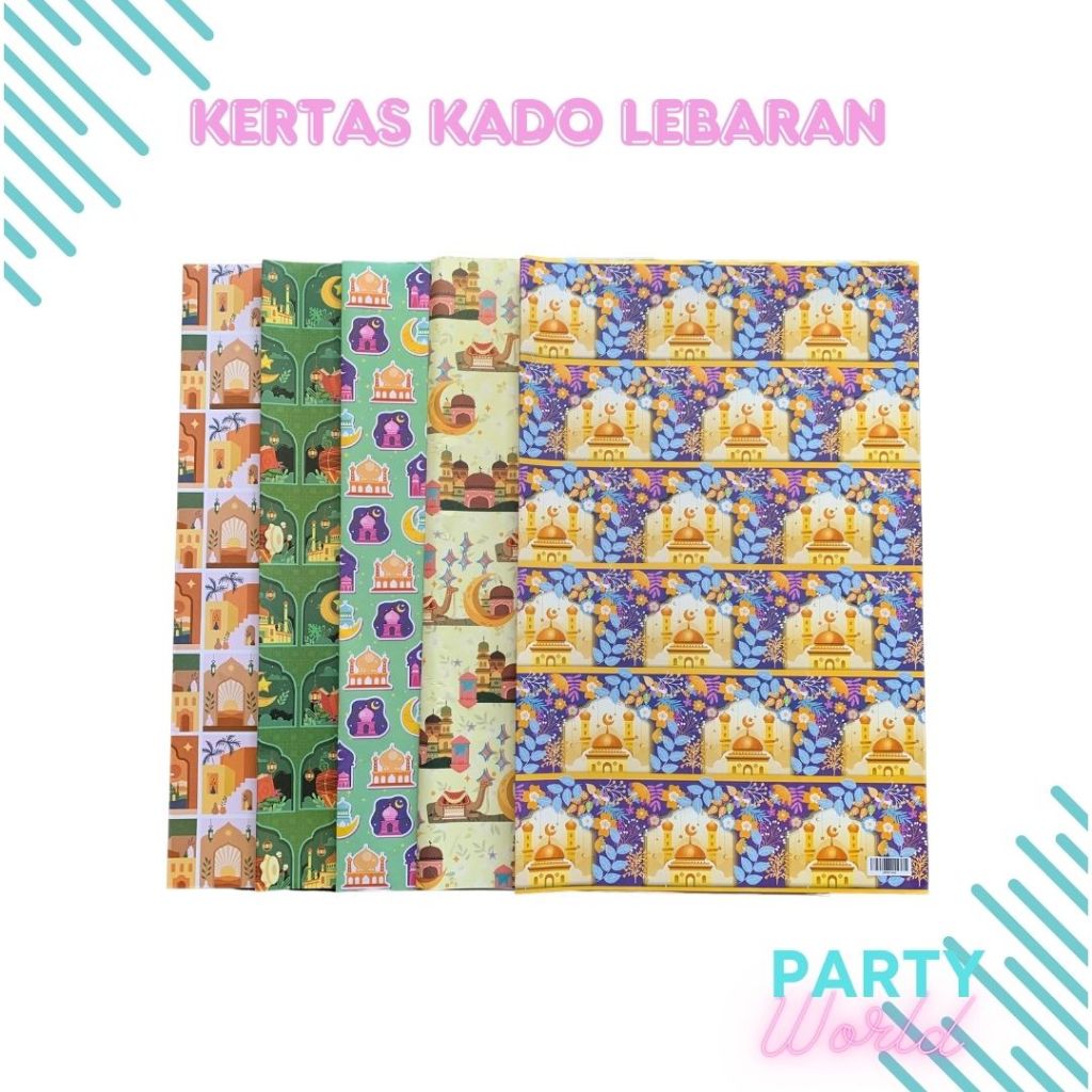 

Kertas Kado Lebaran Isi 1 Lembar Kertas Kado Islamic Hari Raya Idul Fitri