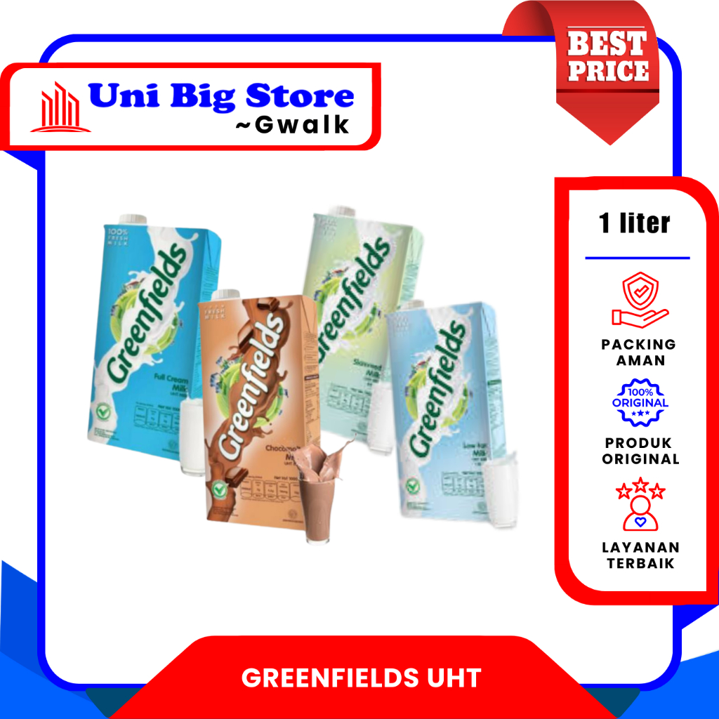 

SUSU GREENFIELDS GREENFIELD UHT FULL CREAM - CHOCO MALT - LOW FAT - SKIM MILK - 1 Liter