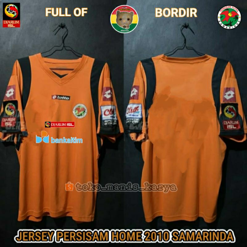 Jersey PERSISAM Samarinda FULL BORDIR Retro Home 2010 Jarum ISL Orange REMAKE Lokal