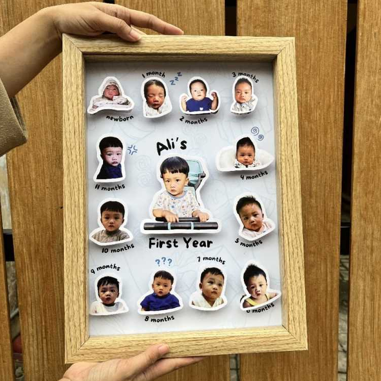 MILESTONE foto bayi 0 12 | Frame kado unik bayi 1 tahun newborn