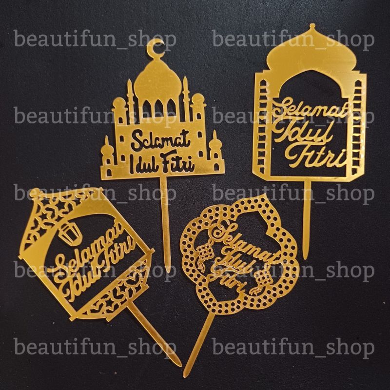 Topper idul fitri lebaran cake topper idul fitri cake topper ramadhan akrilik cake topper lebaran id