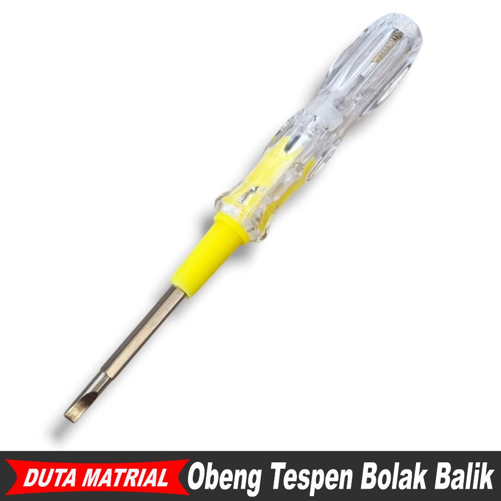 Tespen Obeng Bolak Balik Plus Minus Tespen Listrik Multifungsi / Tespen Transparan