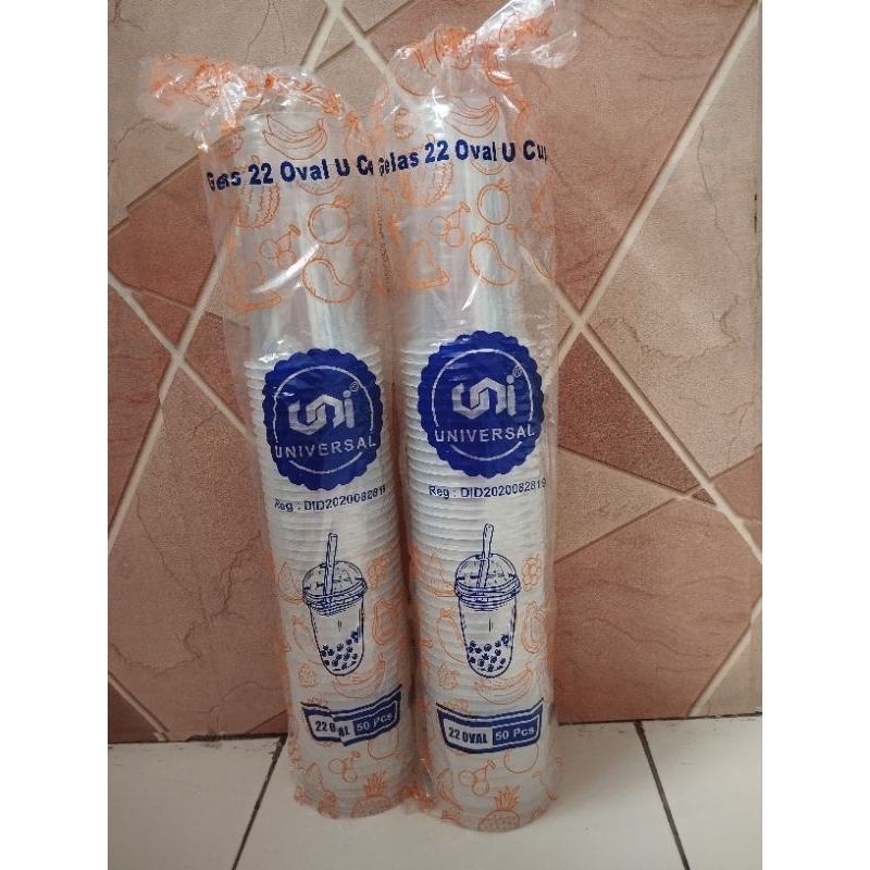 Gelas Plastik Oval Universal 22oz