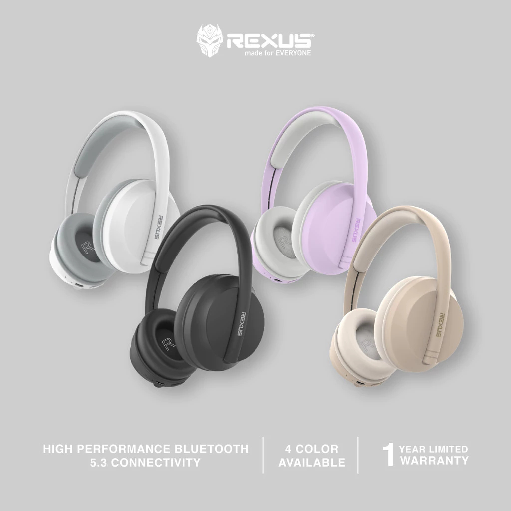 Rexus BT7 Headset Bluetooth Wireless Over Ear Headphone V5.3