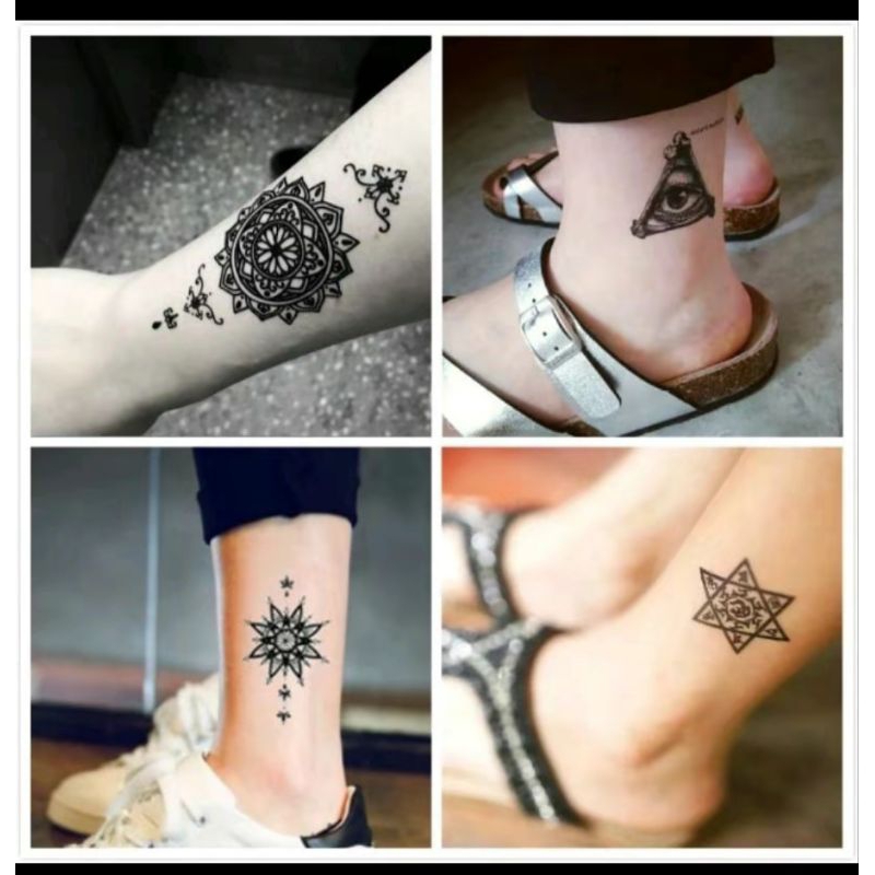 PAKET 30 LEMBAR Sticker Stiker Tato Temporer Temporary Tattto Wanita Kupu kupu Tulisan Latin Inggris
