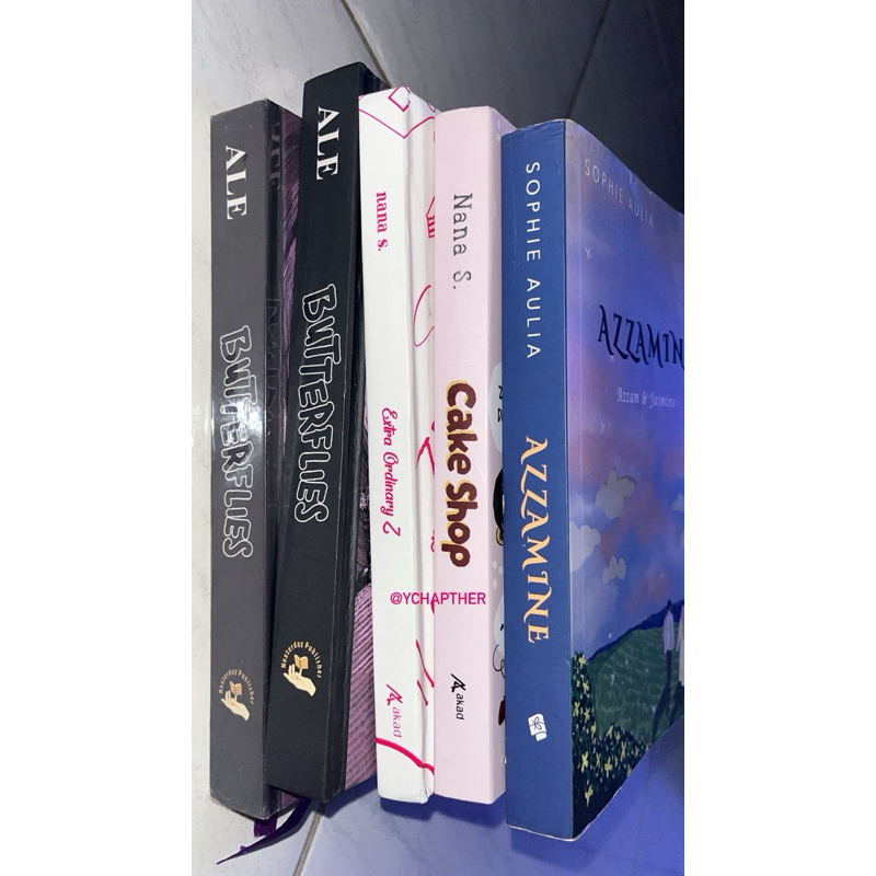 preloved novel azzamine, butterflies, cake shop, extraordinary z