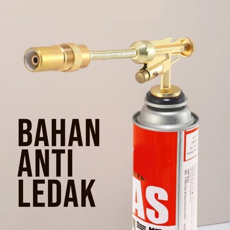SET Kepala Gas Torch Tembaga 360° + GAS Flame Gun Blow Torch BBQ Gas Torch