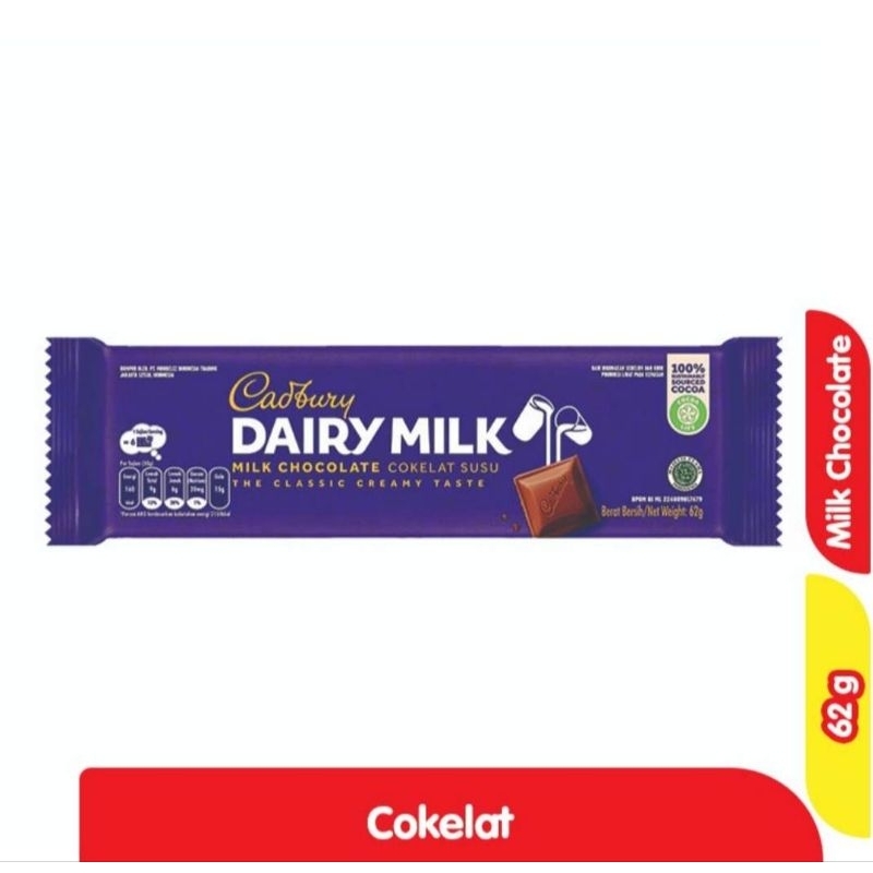 

CADBURY DAIRY MILK 62GR / COKLAT VALENTINE