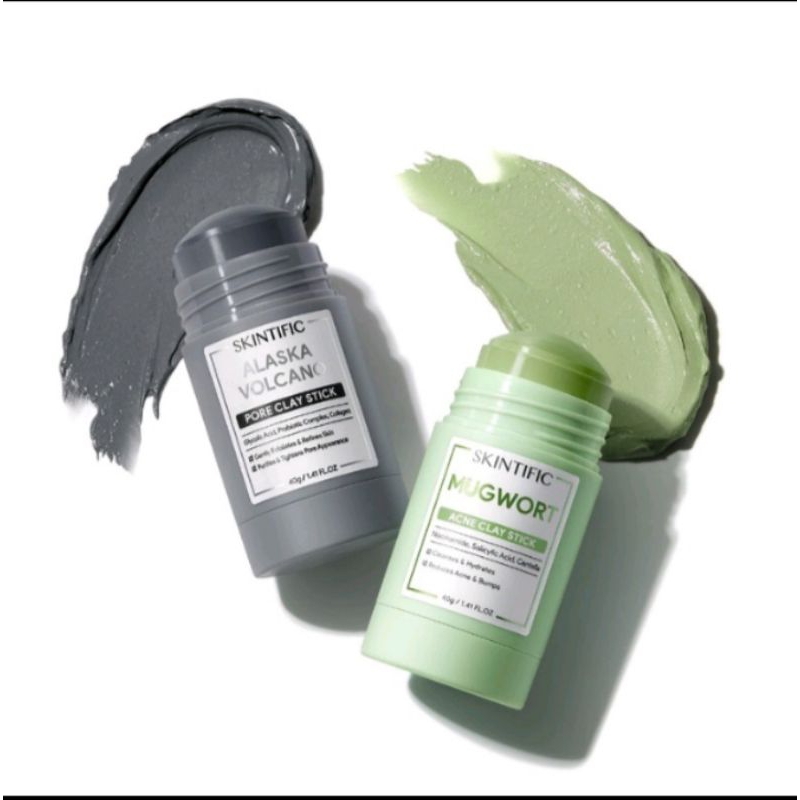 SKINTIFIC,MugwortCleyStik+AlaskCleyStikClayStikComboMaskerWajah