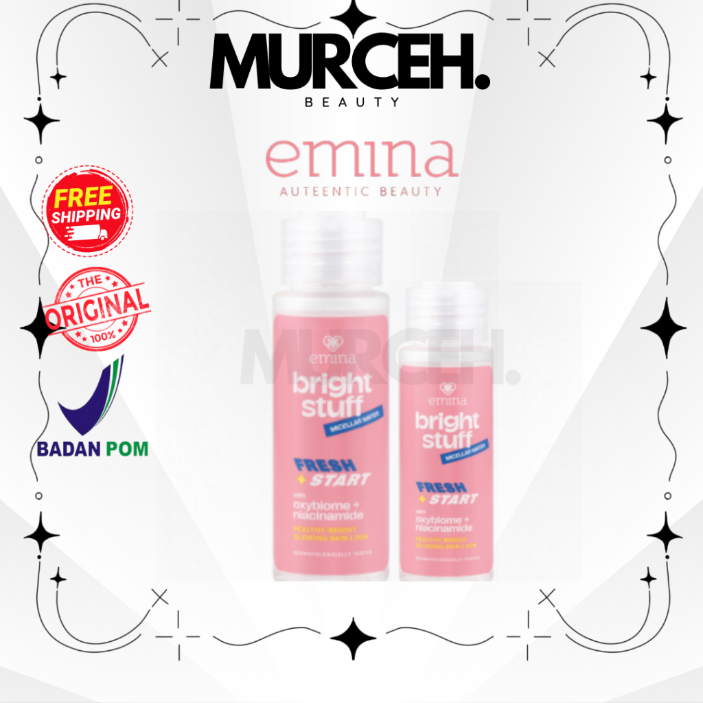 [MURCEH] Emina Bright Stuff Micellar Water - Pembersih Wajah Cerah Glowing | 100ML | 50ML PEMEBERSIH MAKEUP GENTLE RINGAN MELEMBABKAN mengangkat kotoran dan sisa make up, membuat wajah bersih, segar, dan cerah