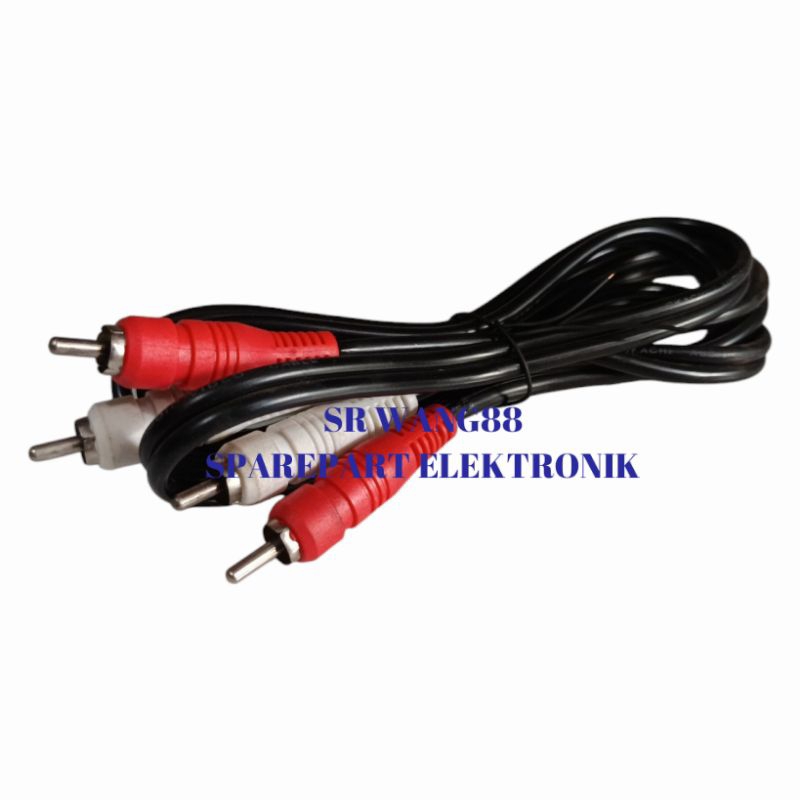 Jack Rca 2 x 2 Kabel Hitam / Jack audio Vidio