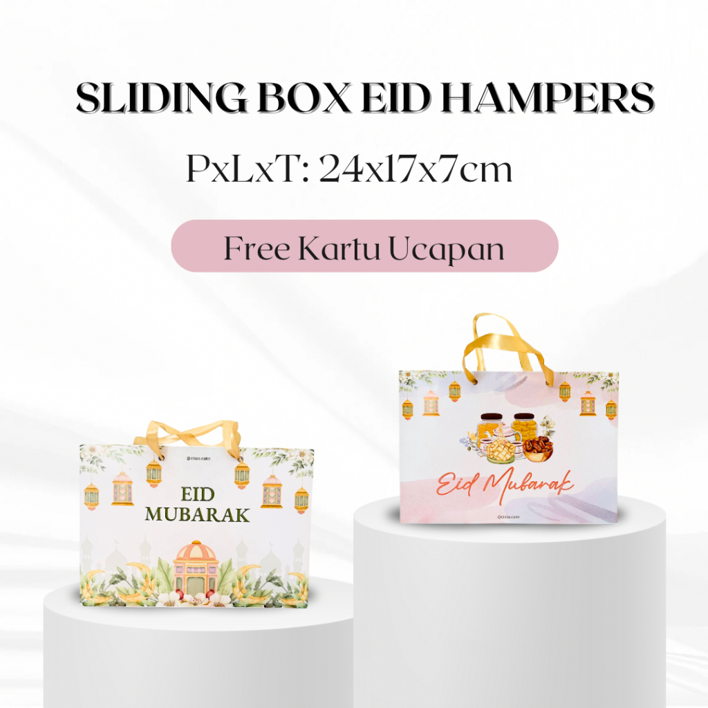 

BOX HAMPERS EID FREE KARTU UCAPAN HAMPERS BOX LEBARAN PACKAGING HAMPERS SLIDING BOX