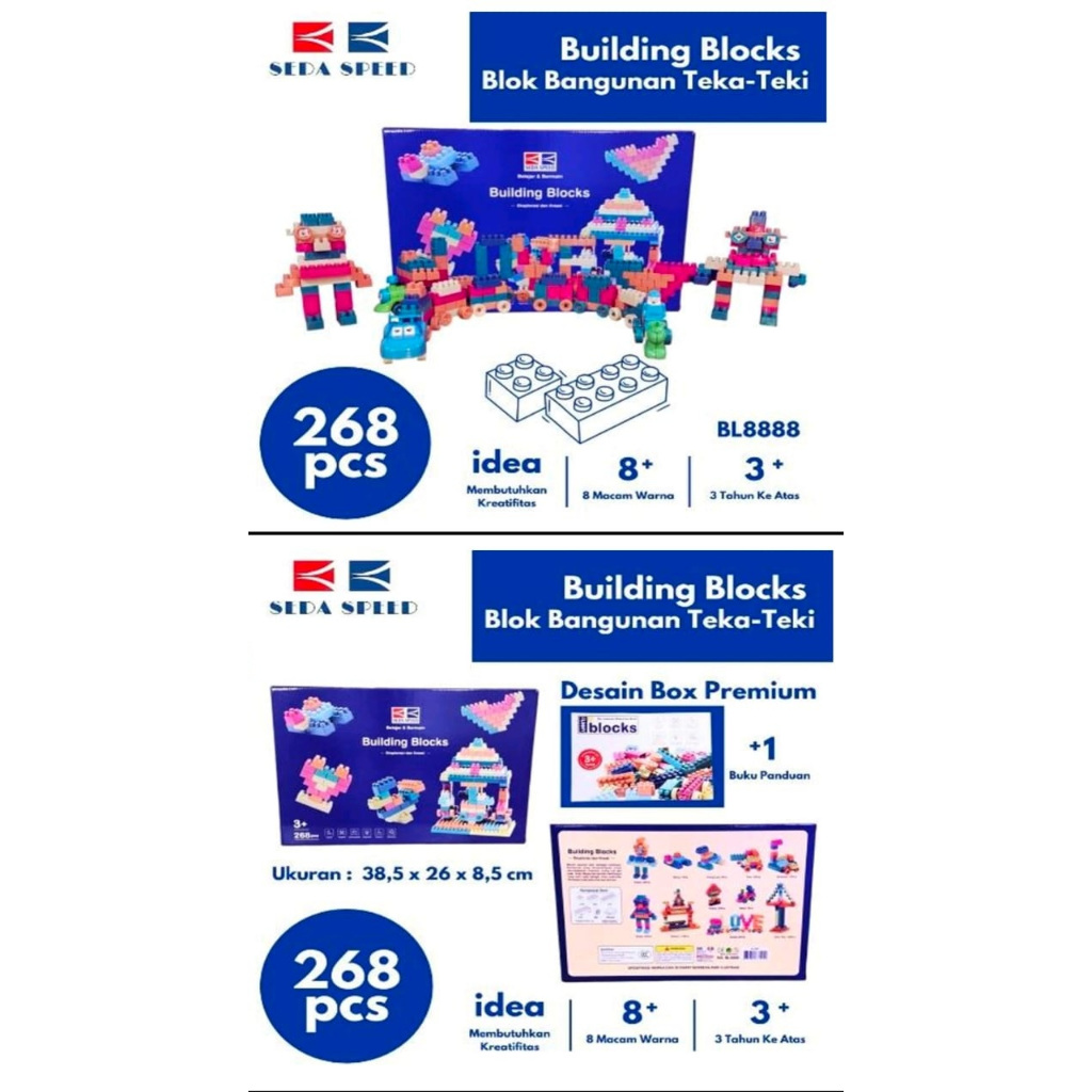MAINAN DIY BLOK BANGUNAN 268PCS BL8888