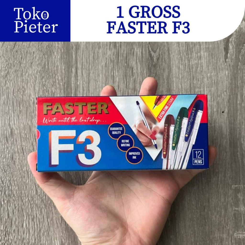 

BOLPEN FASTER F3 / Pulpen Bolpoin FASTER F3 / F-3 0.5 mm (1GROSS) SURABAYA