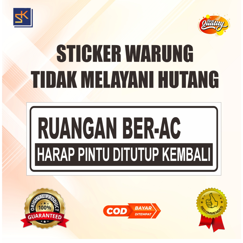 Stiker Ruangan Ber-Ac Harap Pintu Tutup Kembali