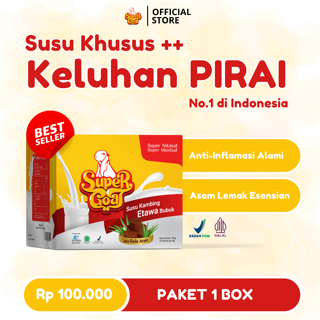 

Supergoat Aren - Susu Kambing Sehat untuk Asam Urat & Jaga Kelenturan Sendi
