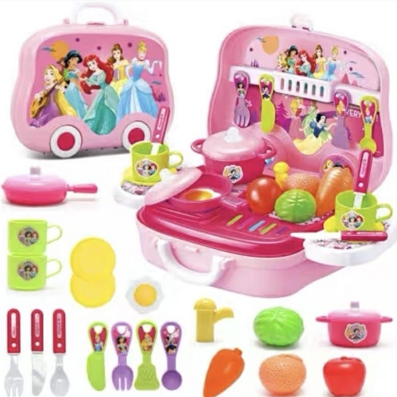 Okiedog Disney Princess Kitchen Toy Hand Carry Box / Kitchen Playset / Tas Peralatan Dapur Anak / Ma