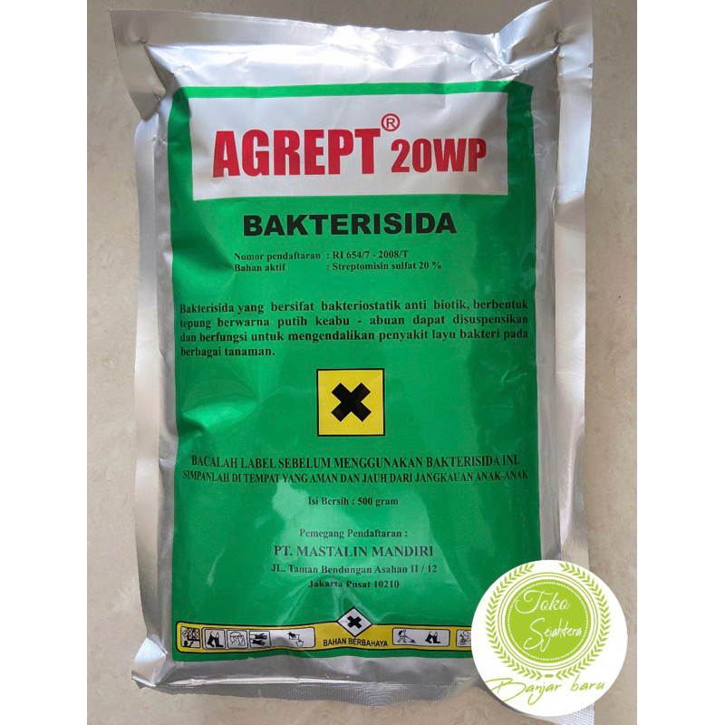 Agrept 20 wp Bakterisida anti jamur (bakterisida sistemik) 500 gram