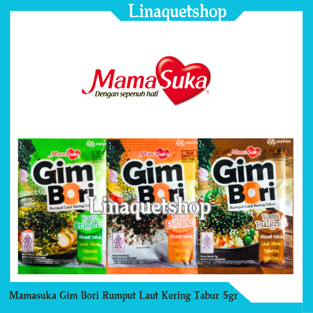 

MAMASUKA Gim Bori Rumput Laut Kering Tabur 5gr Sachet (1 Pcs)
