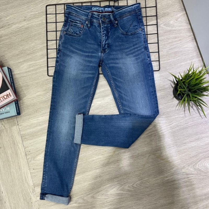 Celana Panjang Oxygen Denim Pria Original 702-2319 STRETCH