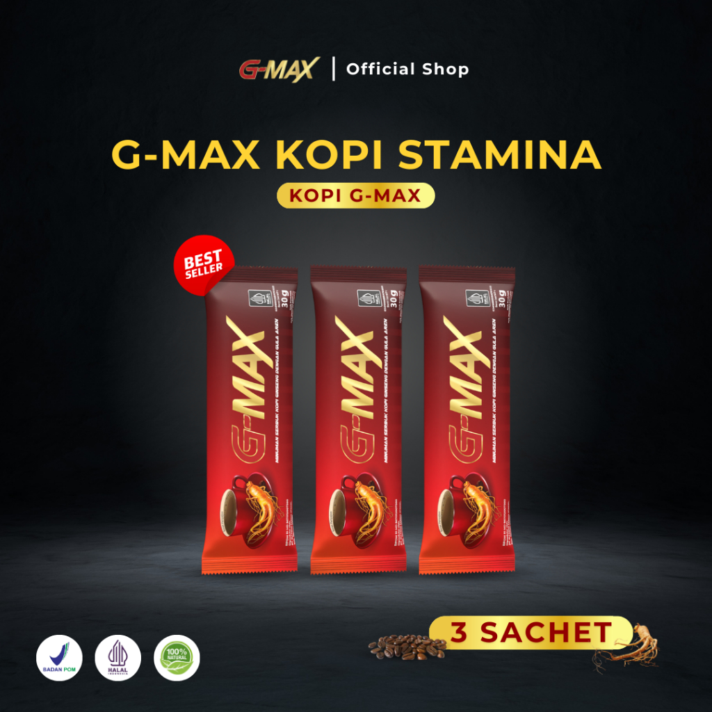 

Kopi G-MAX Original - Kopi Ginseng dengan Gula Aren Halal BPOM (3 Sachet)