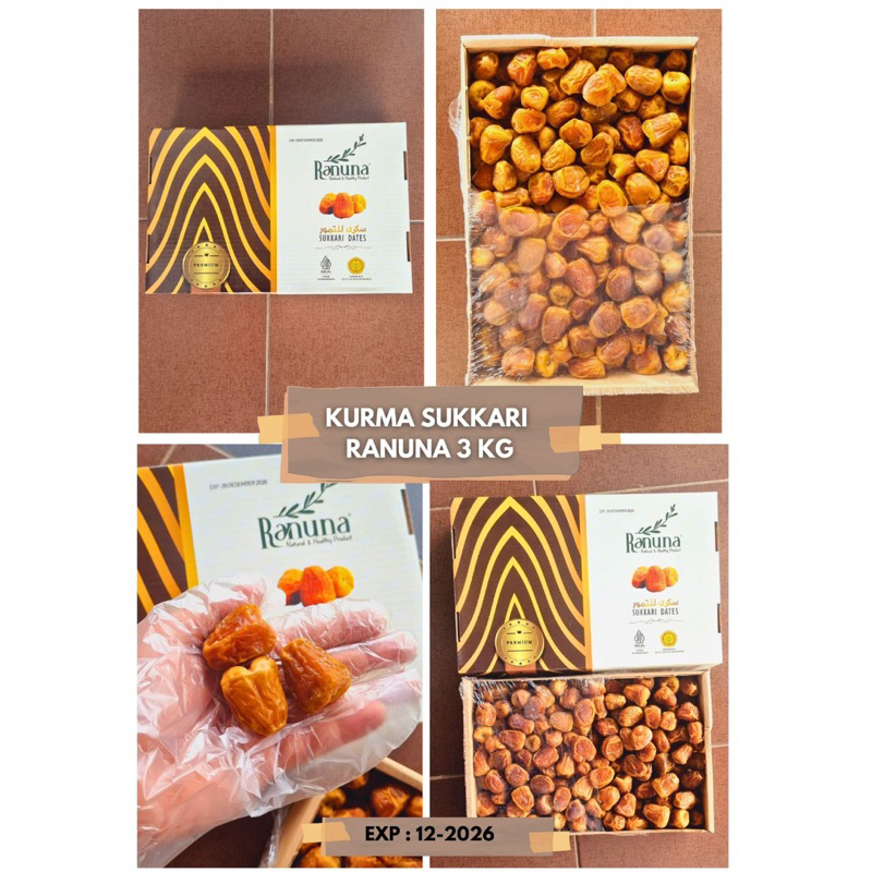 

KURMA SUKARI 3KG RANUNA PREMIUM / HC PREMIUM GRADE A & B / AL QASSIM 3Kg Kurma Sukari Premium