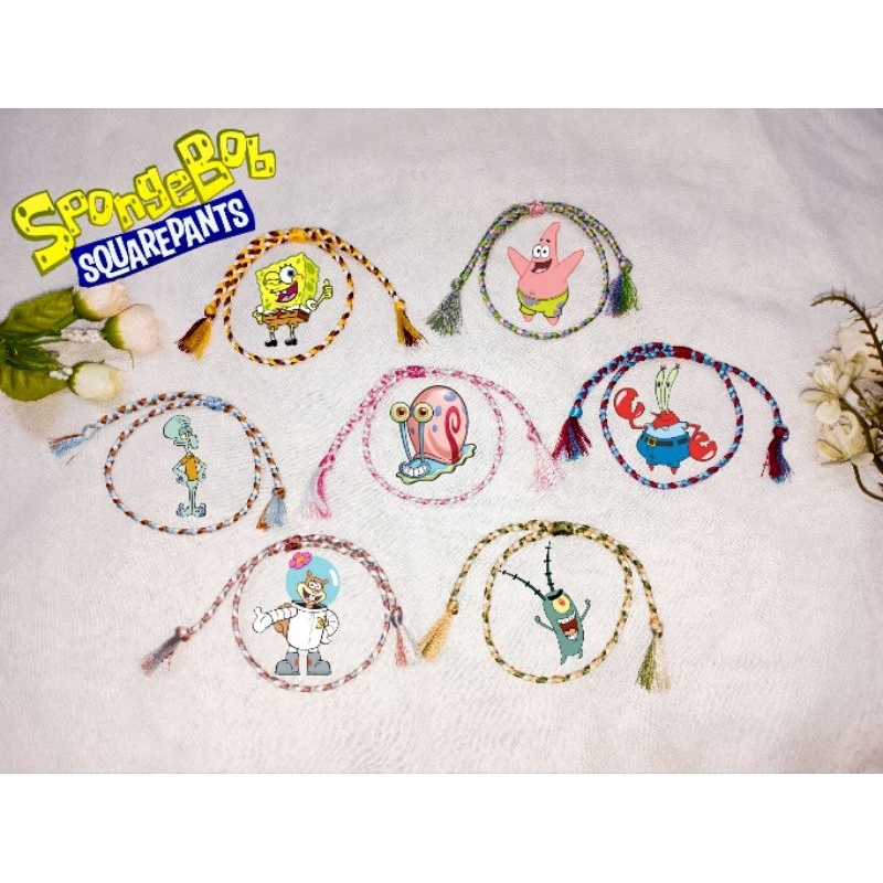 GELANG TALI KARAKTER SPONGEBOB // GELANG TALI KEPANG // GELANG TALI KARAKTER KARTUN SPONGEBOB // GEL