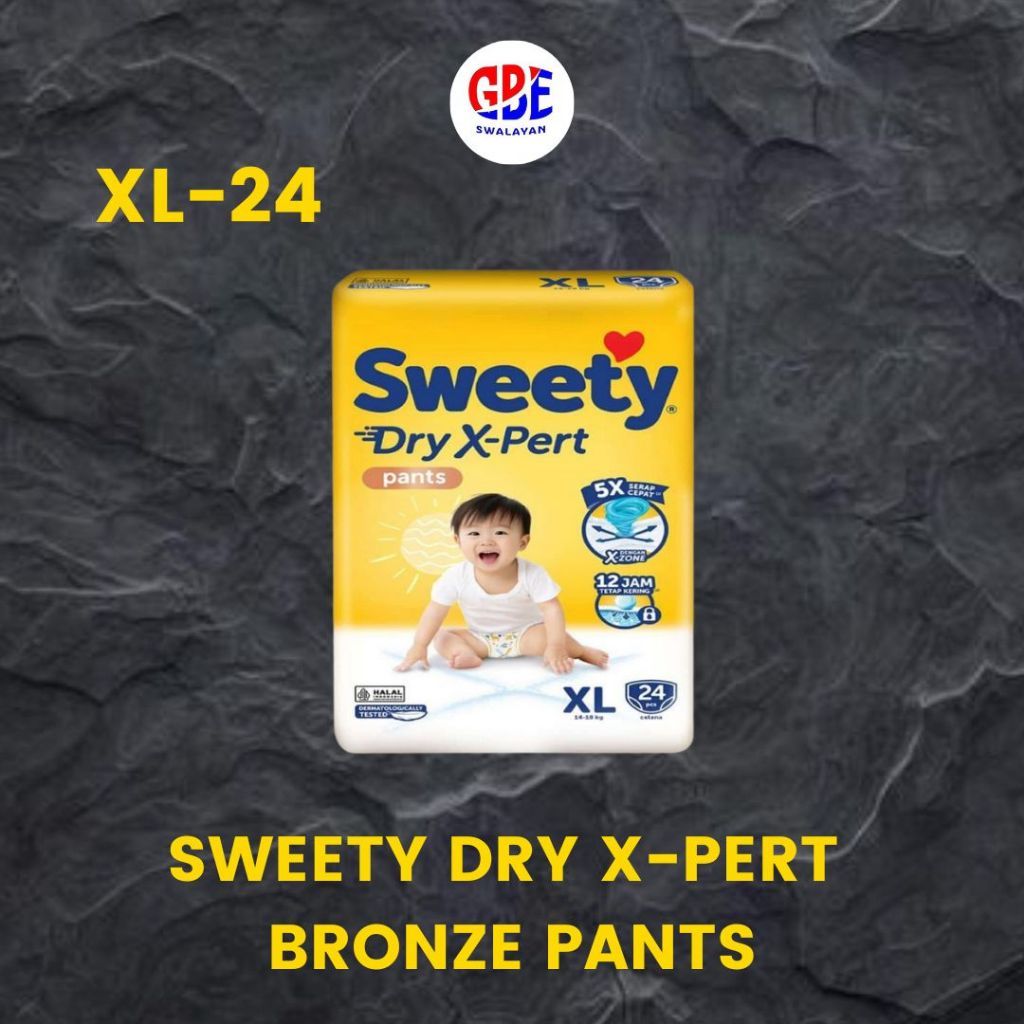 PAMPERS SWEETY KUNING DRY EXPERT BRONZE PANTS XL ISI 24 - DIAPERS
