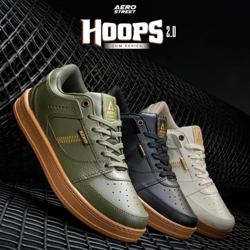 Aerostreet Hoops Low 2.0 Gum - Sepatu Sneakers Kasual Pria Wanita
