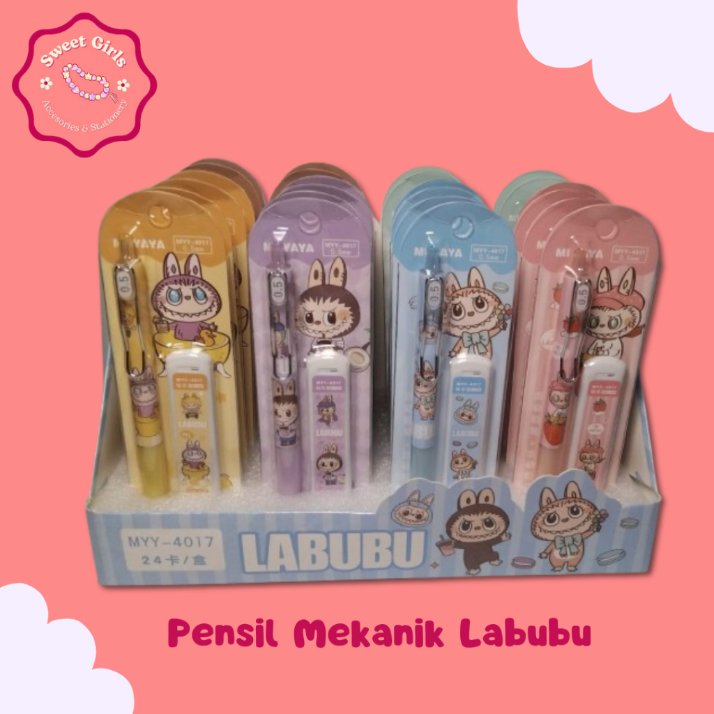 

FREE ISI PENSIL Pensil mekanik 0.5 Labubu/ Mechanical pencil cute