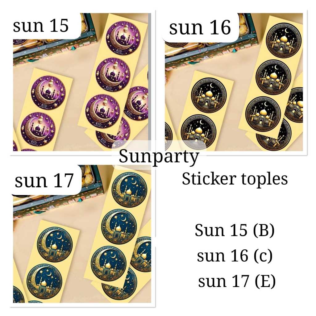 

(sunparty) Stiker toples hampers idulfitri / stiker toples lebaran (sun 15 , 16 ,17)