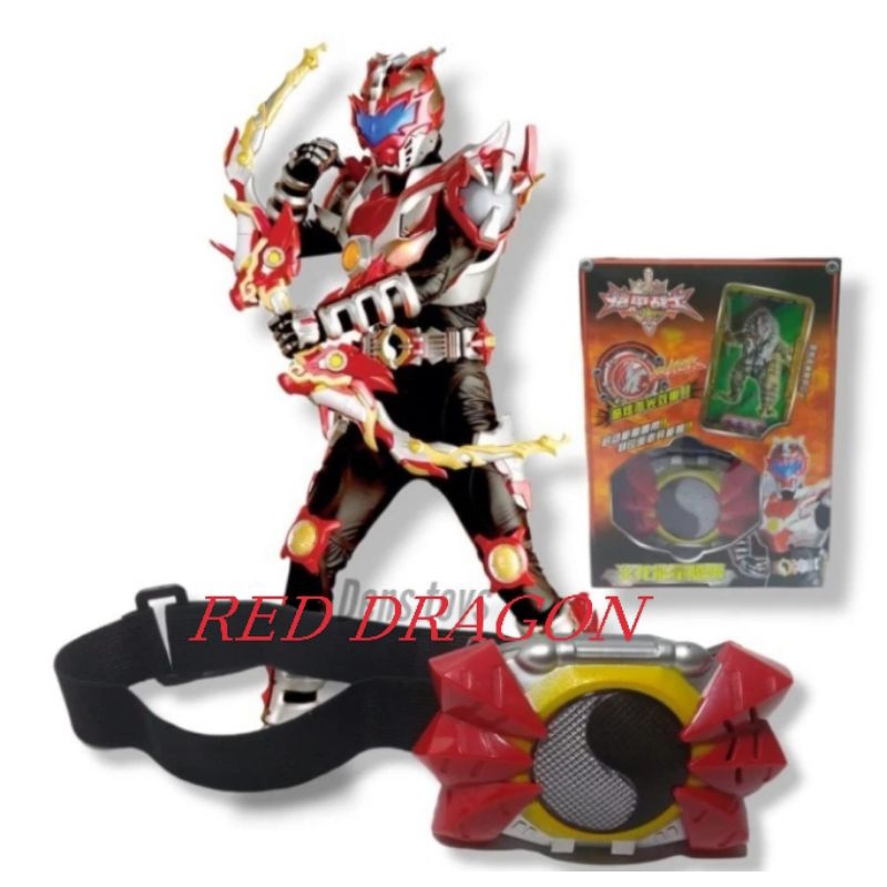mainan sabuk power gridle armor hero RED DRAGON light and sound