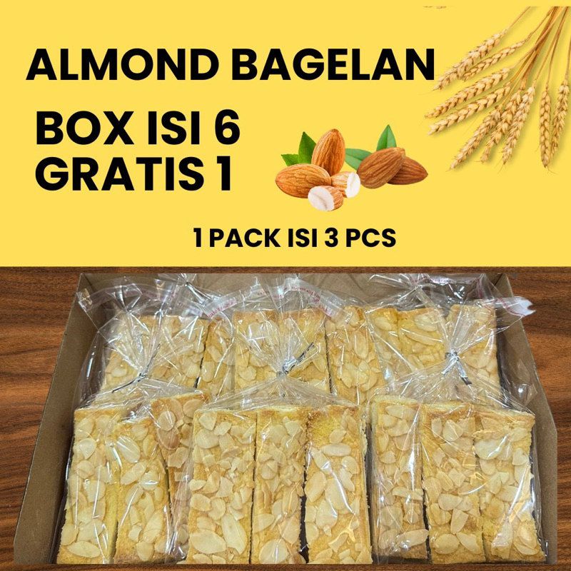 

Almond Bagelan Box isi 6 Gratis 1 (Tot 7 Packs per Packs 3Pcs)