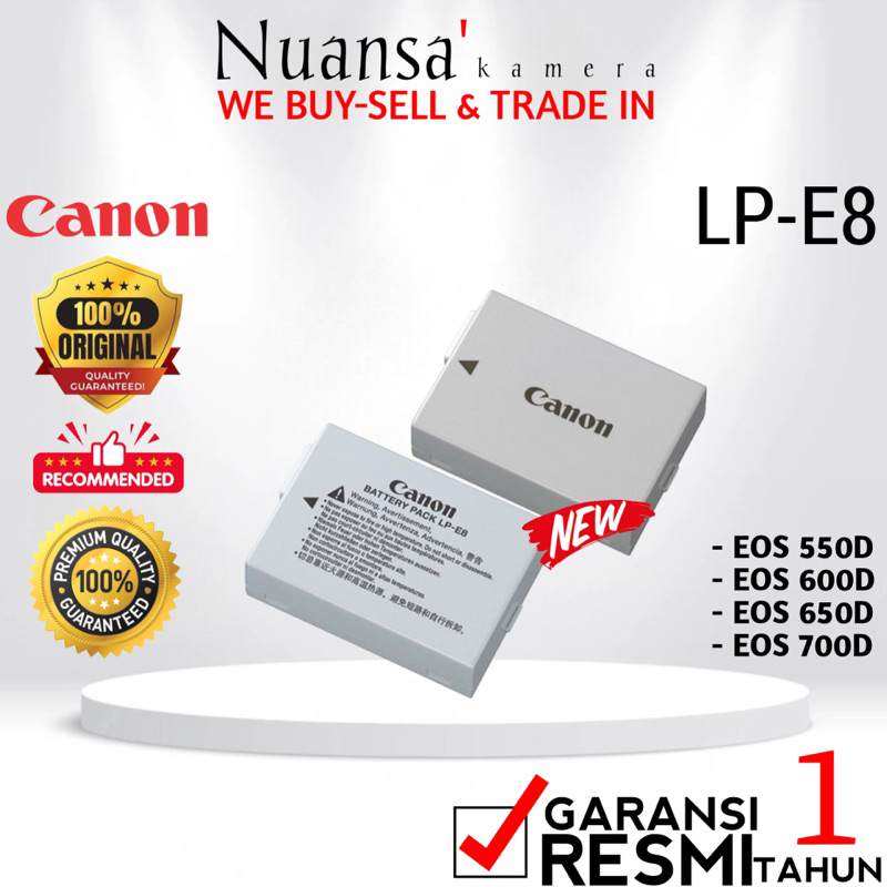 Baterai canon original for 700D 650D 600D 550D / Canon LP E8 For canon