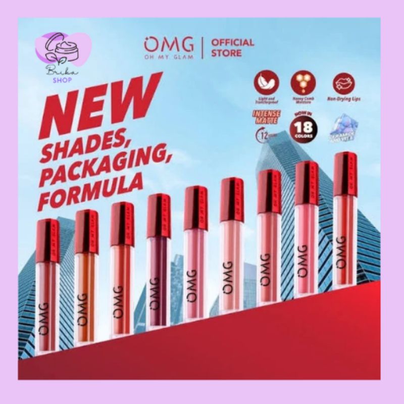 [New Shade sd 27] OMG Oh My Glam Matte Kiss Lip Cream | Lipstik Lipstick Lipcream OMG | Love Edition