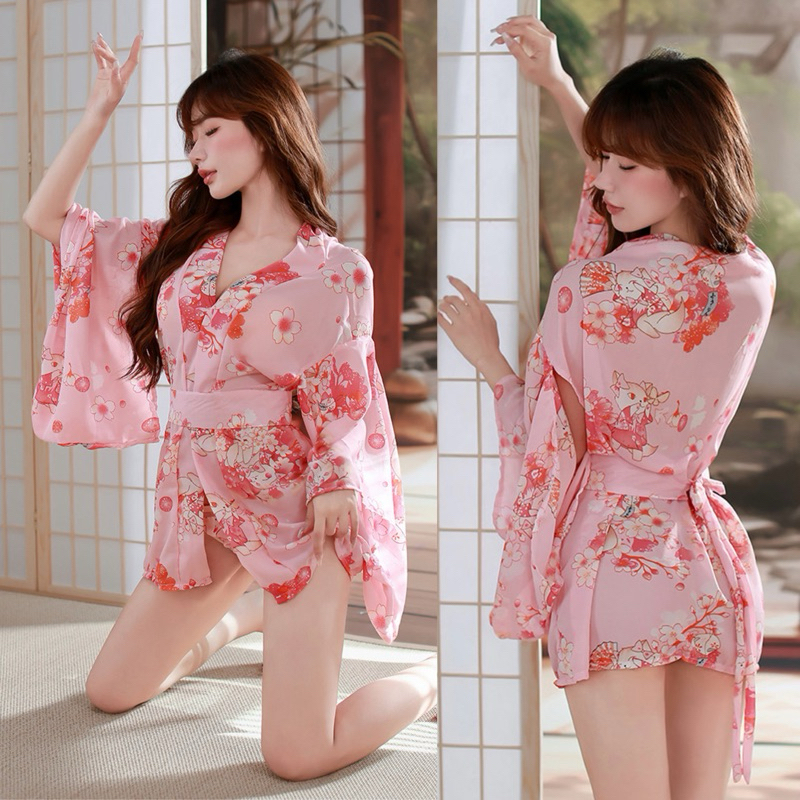 Ming Set Cheongsam Flower Slit Mini Dress / Gaun Qipao Belah Samping / Tea Pai Chinese Traditional D