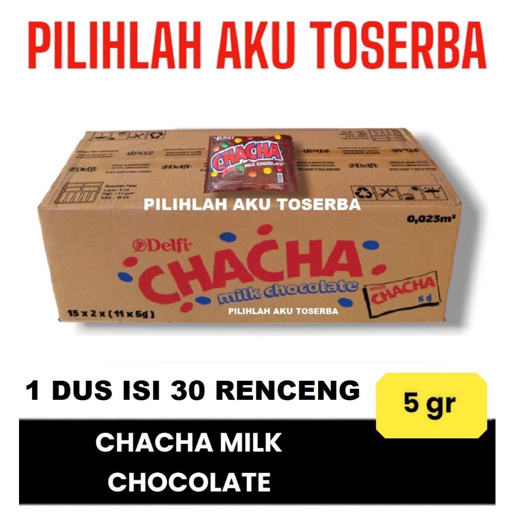 

CHACHA Milk Chocolate 5 gram kemasan Renceng - (HARGA 1 DUS )