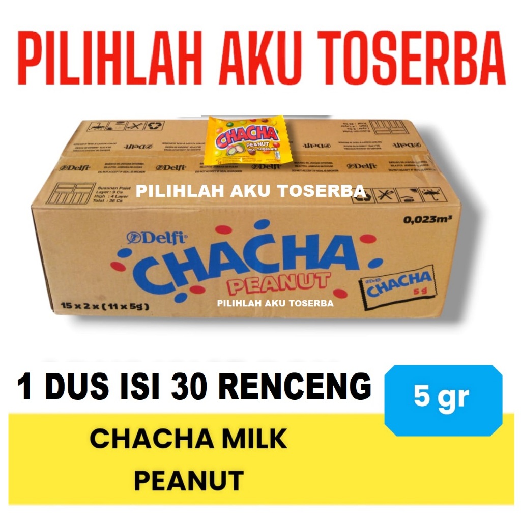 

CHACHA PEANUT Milk Chocolate 5 gram kemasan Renceng - ( HARGA 1 DUS )