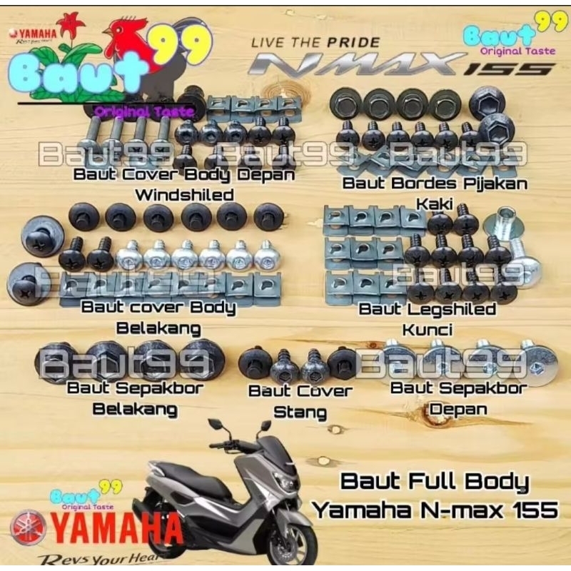 Baut Fullset Body Yamaha N max Old 2015-2019 Baut Fullset Body Yamaha N max Old 2015-2019
